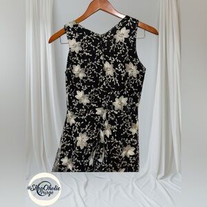 Floral Embroidered Hi Lo Dress Size Medium